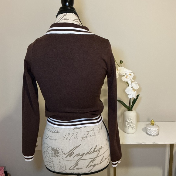 Brown Long Sleeve Polo Top - Picture 2 of 5